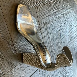 Brand new/never worn Wild Pair silver bling heels